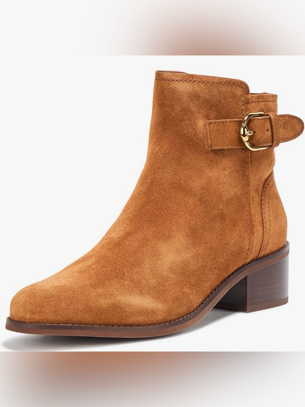 NWB Women's Size 9.5 Cole Haan Tan Suede Hanover Buckle Booties